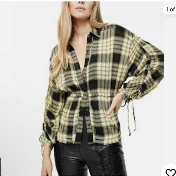 We The Free Plaid Pacific Dawn Frayed Top EUC! - Picture 6 of 6